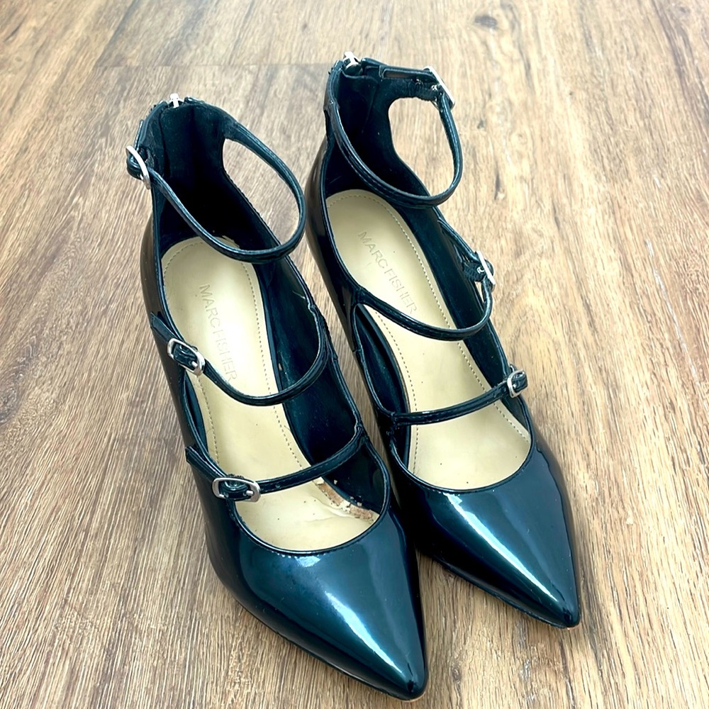 Marc Fisher Black Strappy Heels